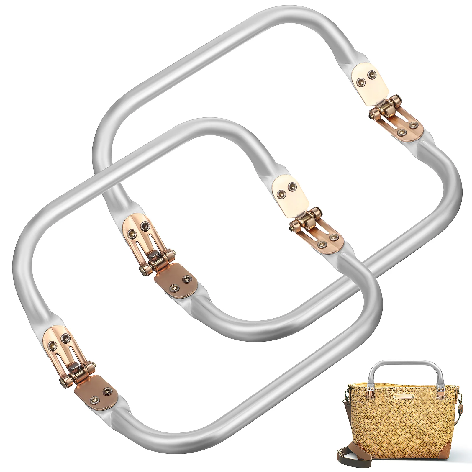 

2 Pcs Handmade Bag Making Handbag Strap Handbags Purse Closure Handles Accessories Semicircle Frame