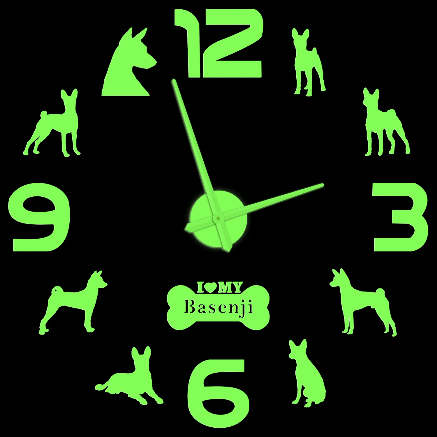 

Африканский терьер, Светящиеся Настенные часы, домашний декор для собак, домашних питомцев, Африканский Лев, хоунд, щенок, безрамные большие часы «сделай сам», светящиеся в темноте