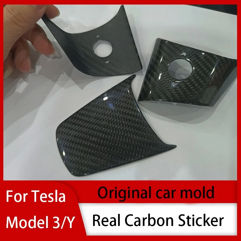 Real Carbon Fibre Car Steering Wheel Cover For Tesla Model 3 / Model Y 2017-2023 Car Accessories Products Interior Parts
Real Carbon Fibre Car Steering Wheel Cover For Tesla Model 3 / Model Y 2017-2023 Car Accessories Products Interior Parts