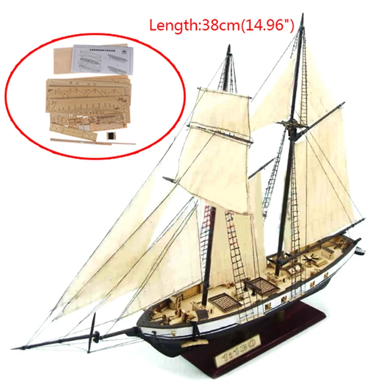 

1set 1:130 New Sailing DIY Ship Assembly Model Classical Wooden Boat Decoration Wood