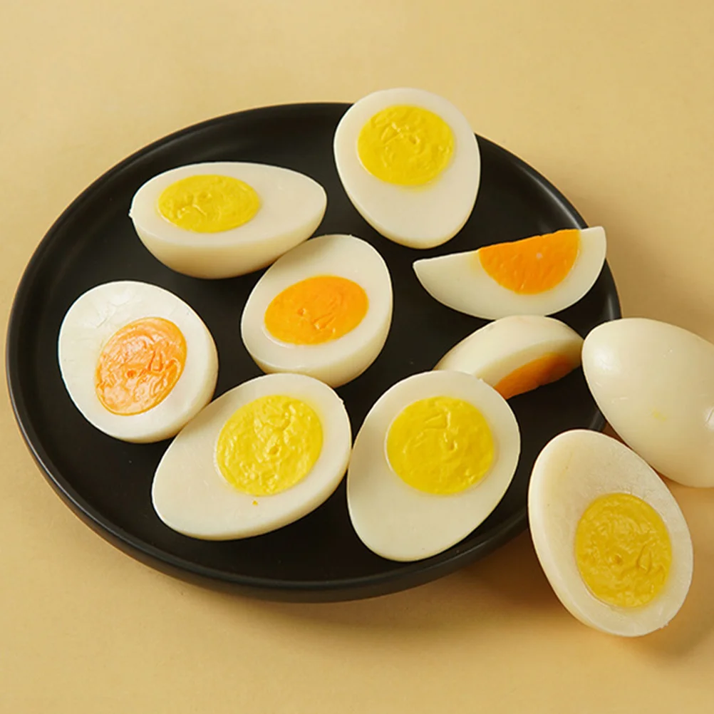 

8Pcs Simulated Boiled Eggs Pretend Food Toy Foods Breakfast Food Artificial Boiled Egg