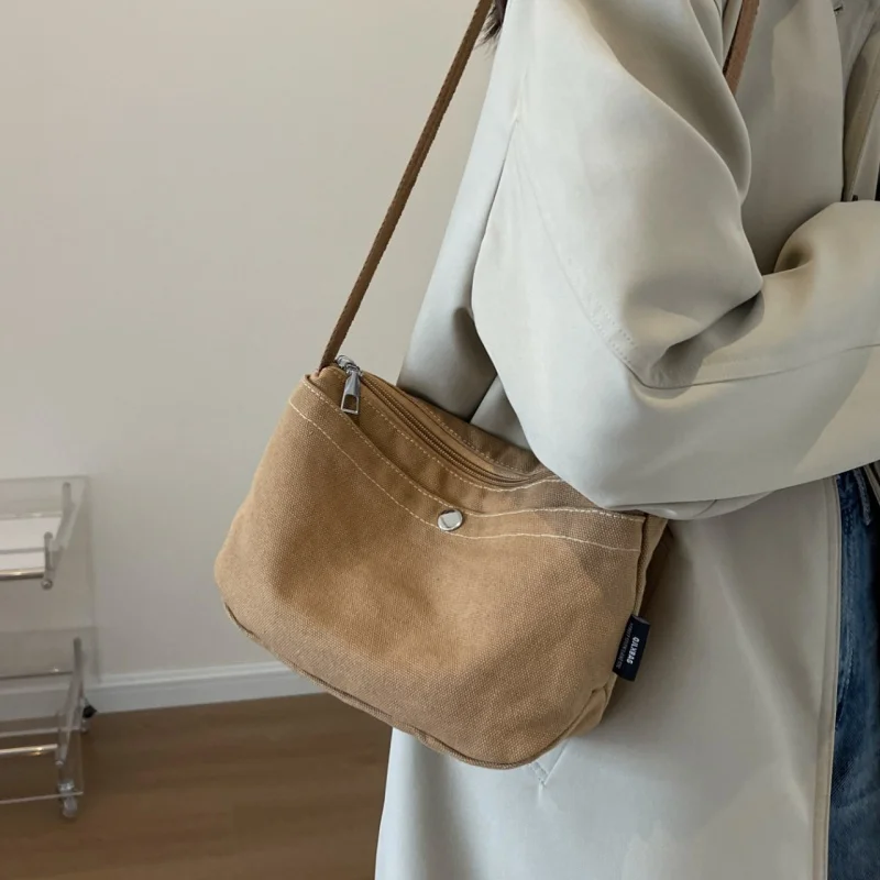 

Женская холщовая сумка-мессенджер с широким ремнем на плечо, маленькая квадратная сумочка в стиле ретро, повседневная простая сумка через плечо с клапаном для женщин