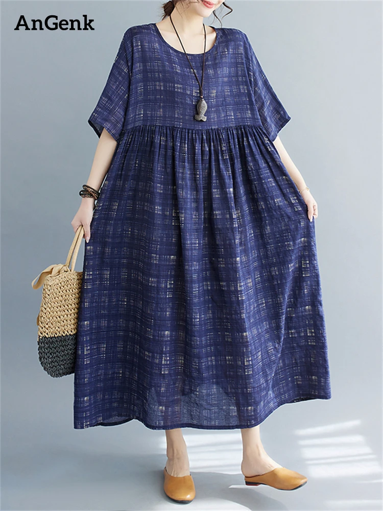 Oversize Cotton Short Sleeve Vintage Summer Dresses Women 2023 Casual Loose Long Office Lady Dress Femme Robe Elegant Clothing
Oversize Cotton Short Sleeve Vintage Summer Dresses Women 2023 Casual Loose Long Office Lady Dress Femme Robe Elegant Clothing