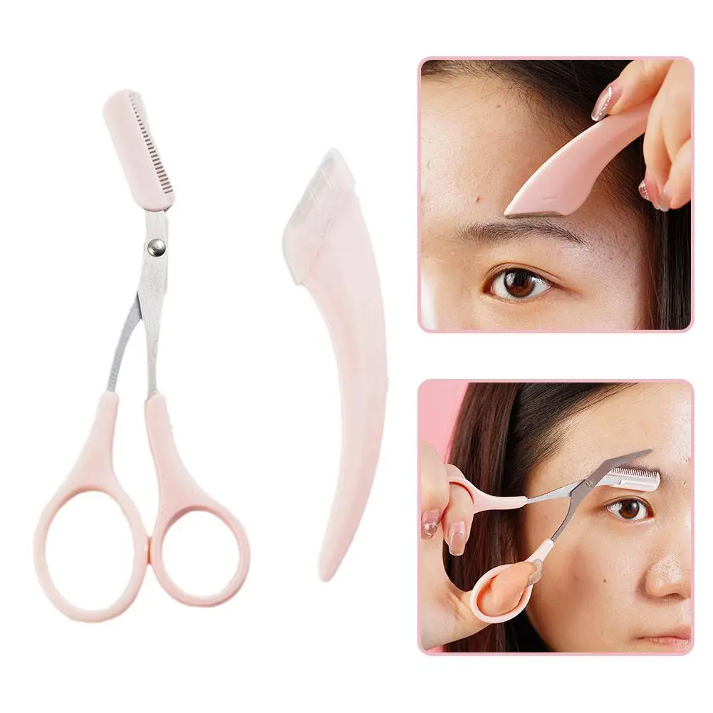 

Professional Eyebrow Trimming Knife Eyebrow Face Razor Eyebrow Scissors With Comb Brow Trimmer Scraper Accessories For Wome I8C9