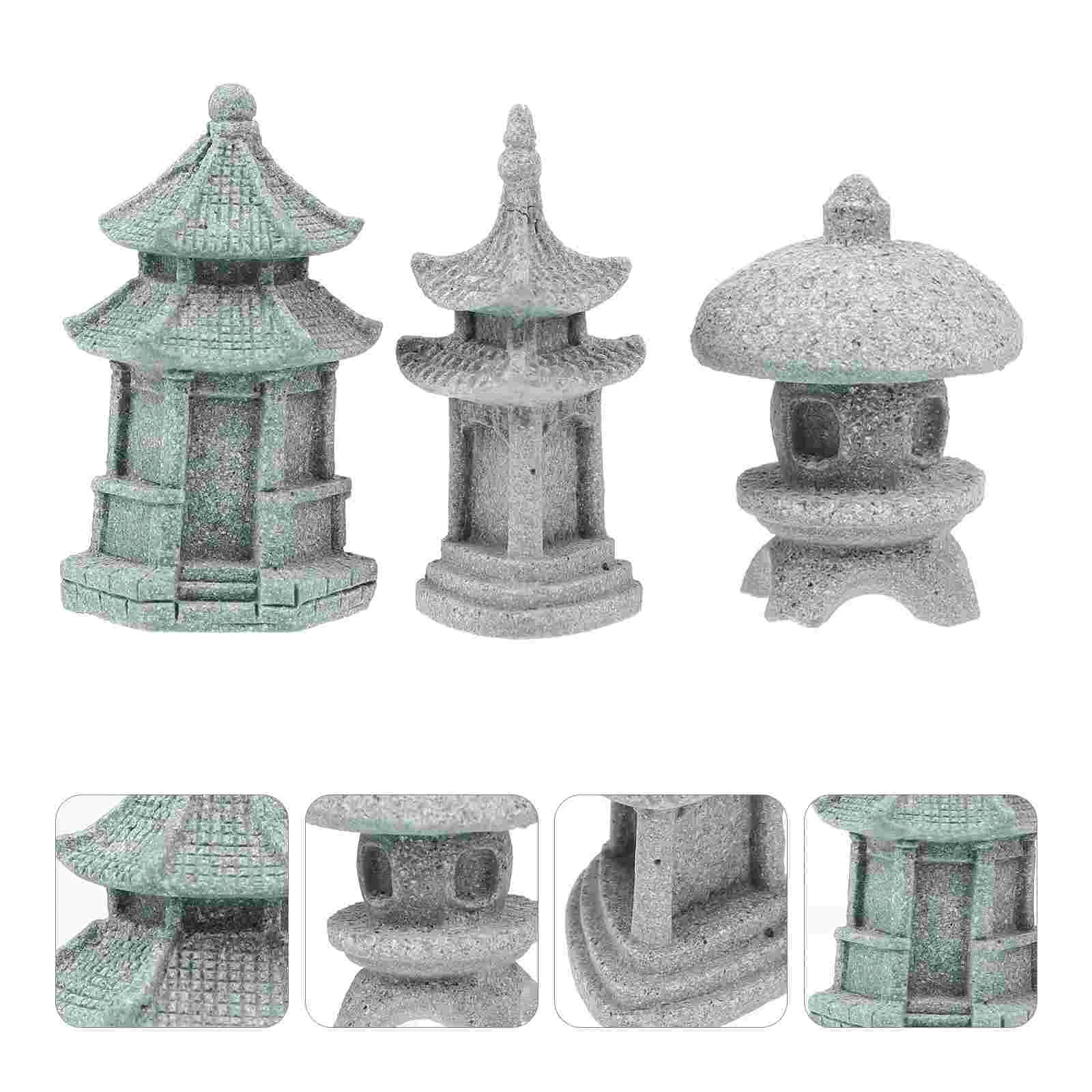 

Simulated Pavilion Tower Lantern Decor Chic Landscape Light Grey Tower Stone Furnishings Home Porch Pavilion Furnishings