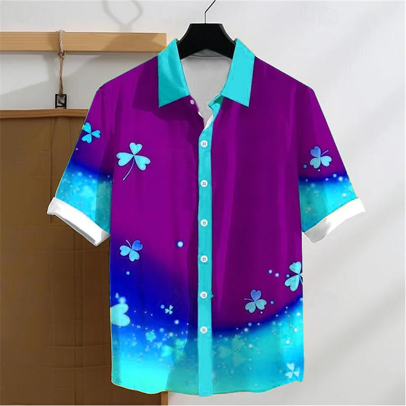 Unisex Fashionable Four Leaf Clover Gradient Color Men's Shirt Four Leaf Clover 3D Printed Streetwear Short Sleeve Hawaiian Shir
Unisex Fashionable Four Leaf Clover Gradient Color Men's Shirt Four Leaf Clover 3D Printed Streetwear Short Sleeve Hawaiian Shir
