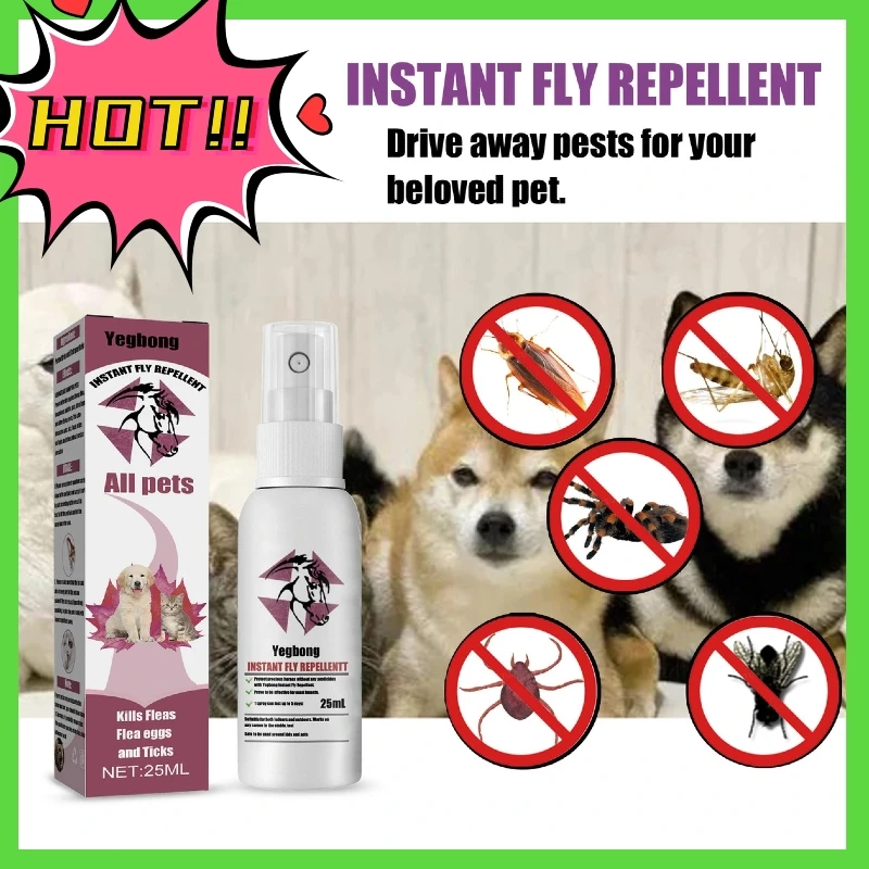 

Spray Insecticide Pour Animaux De Compagnie De 25 Ml Pour Chiens Et Chats Pour Lutter Contre Les Puces Et Les Tiques