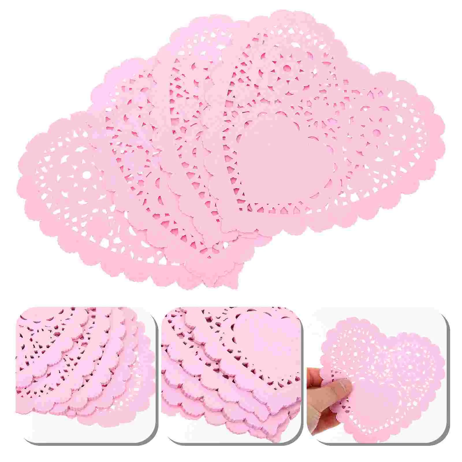 

100 Pcs Placemat Heart Paper Doilies Sandwich Coaster Holder Modern Coasters for Drinks Crafts