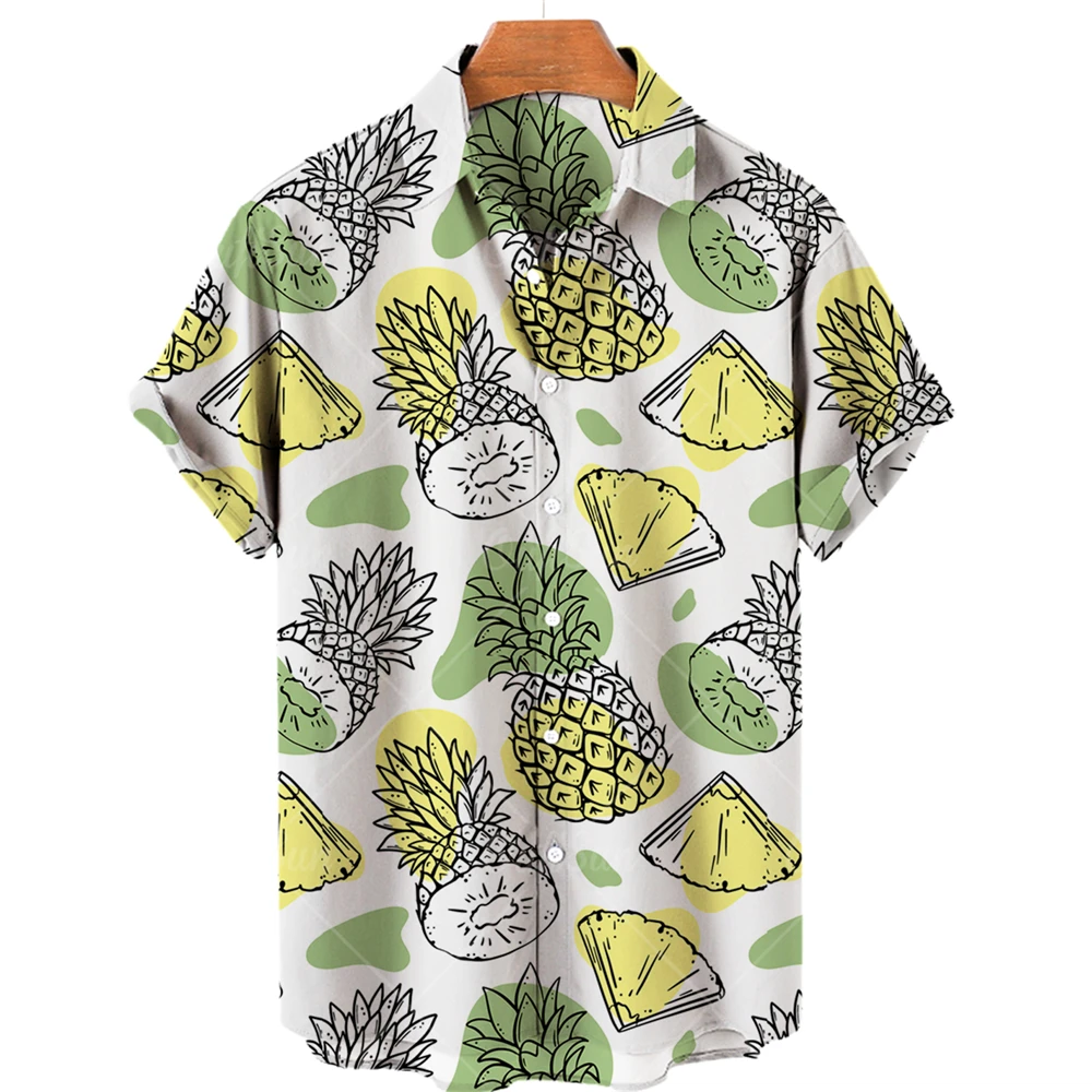 

3D Printed Men's and Women's 2023 Hawaiian Shirt Fruit Pattern Short Sleeved Unisex Loose Fitting Vacation Fashion Casual Top Be