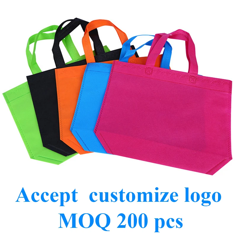 

38*32cm Wholesale Eco Custom Logo Printed Reusable Extra-Wide Non Woven Fabric Carry Tote Bag Grocery Shopping Bags