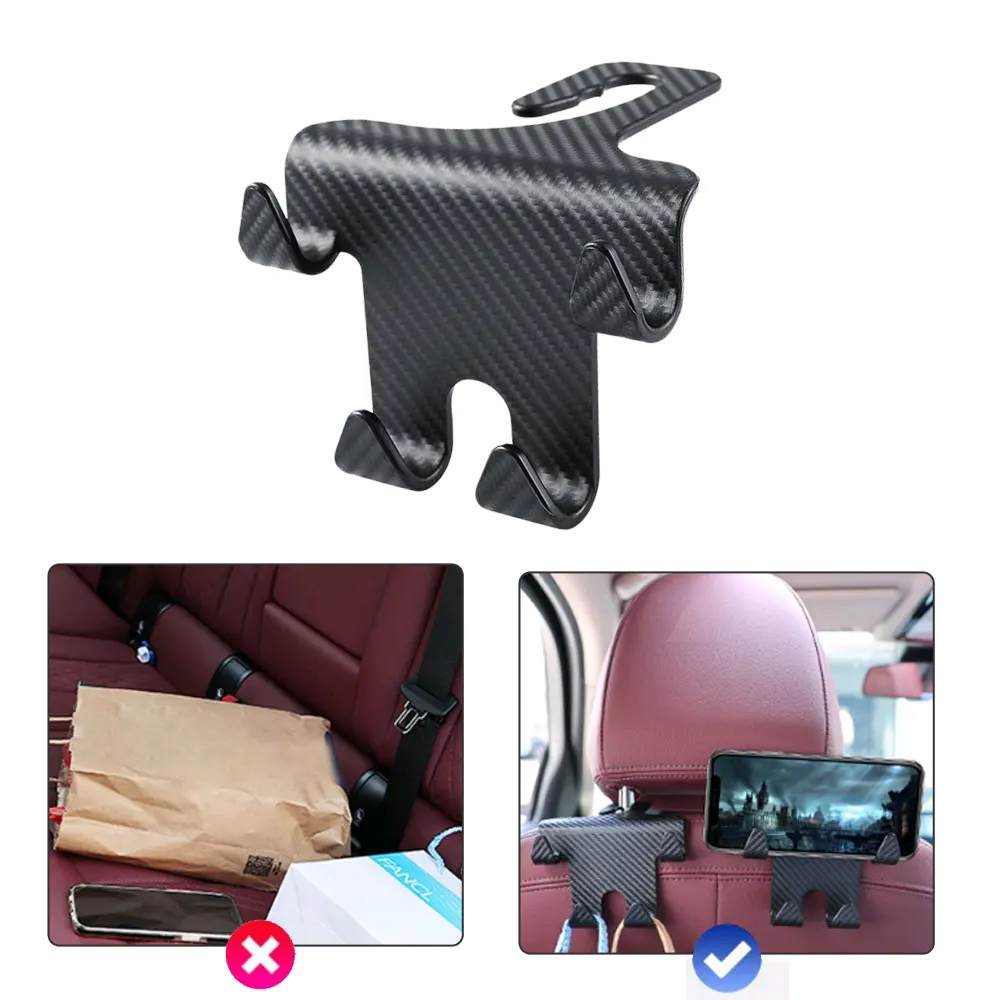Carbon Fiber Car Seat Headrest Hook Mobile Phone Holder Car Vehicle Universal Holder Handbag Purse Coat Car Interior Accessories
Carbon Fiber Car Seat Headrest Hook Mobile Phone Holder Car Vehicle Universal Holder Handbag Purse Coat Car Interior Accessories