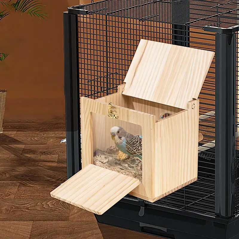 Гнездо для попугаев, коробка для птиц, гнезда для птиц, гнездо для кокатила, акриловая прозрачная деревянная коробка для разведения птиц для попугаев, Lovebirds