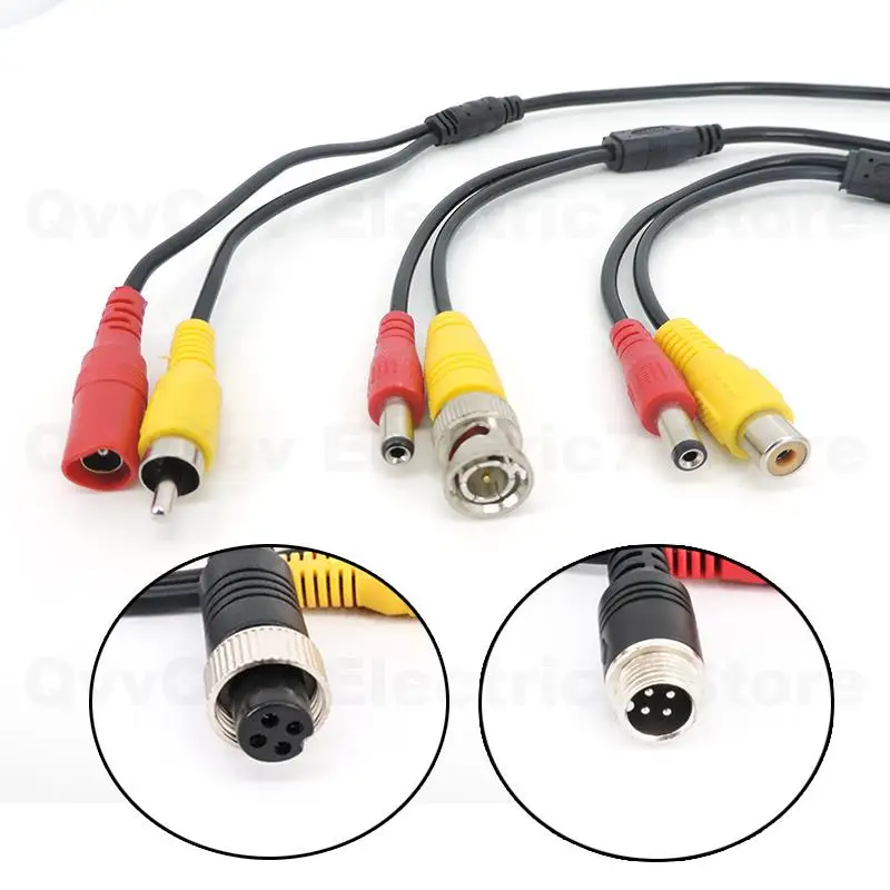 

M12 4Pin male female to BNC DC RCA MALE FEMALE Extension Connector Cable Adapter Aviation Head for CCTV Camera Security A7