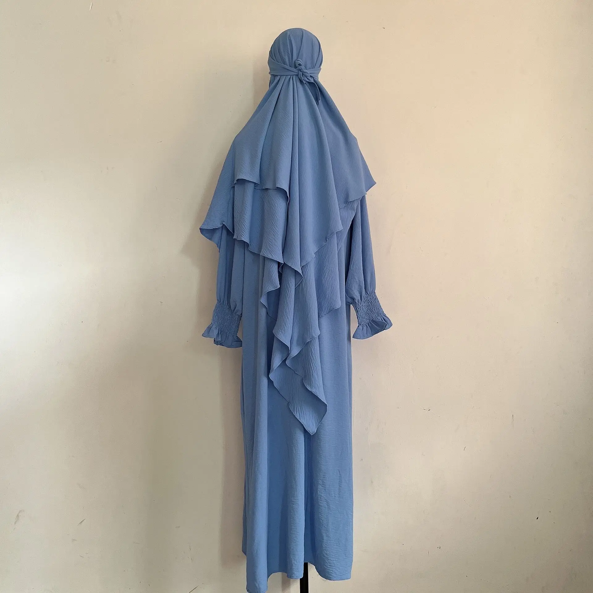 

Женский мусульманский комплект из 2 предметов Молитвенное платье на молнии спереди кафтан исламский халат сдержанные Абайи для женщин мусульманская Мода 2024