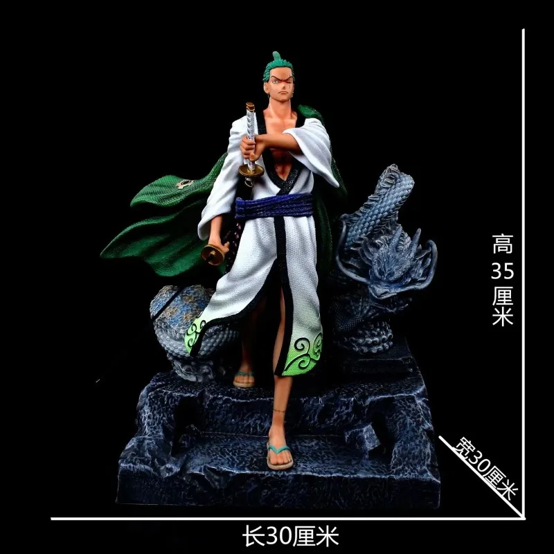 

ONE PIECE GK Land of Harmony Kimono Kola Roronoa Zoro Standing Posture Statue PVC Action Figure Collectible Model Toy Boxed