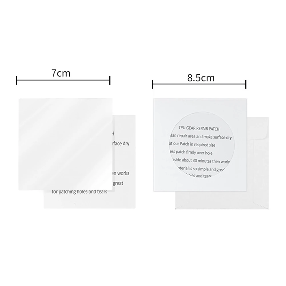 2022 New Repair Patch TPU 7x7x7cm For Customers For Tent Gear Mat Outdoor Hiking Equipment Transparent Repair Subsidies
2022 New Repair Patch TPU 7x7x7cm For Customers For Tent Gear Mat Outdoor Hiking Equipment Transparent Repair Subsidies