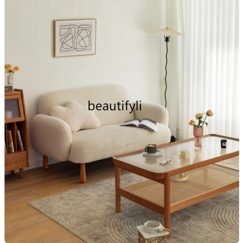 CXH Sofa Nordic Living Room Miji Cherrywood Small Apartment Cream Style Leisure Double Sofa
CXH Sofa Nordic Living Room Miji Cherrywood Small Apartment Cream Style Leisure Double Sofa
