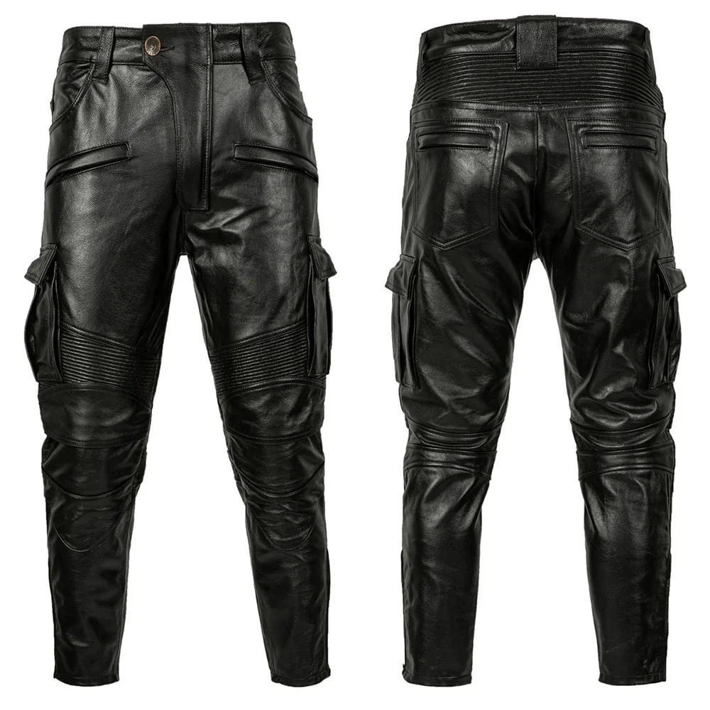 New Black Motorcycle Pant First Layer Cowhide Leather Trousers Men Motor Riding Clothes Windproof Biker Pants Autumn
New Black Motorcycle Pant First Layer Cowhide Leather Trousers Men Motor Riding Clothes Windproof Biker Pants Autumn