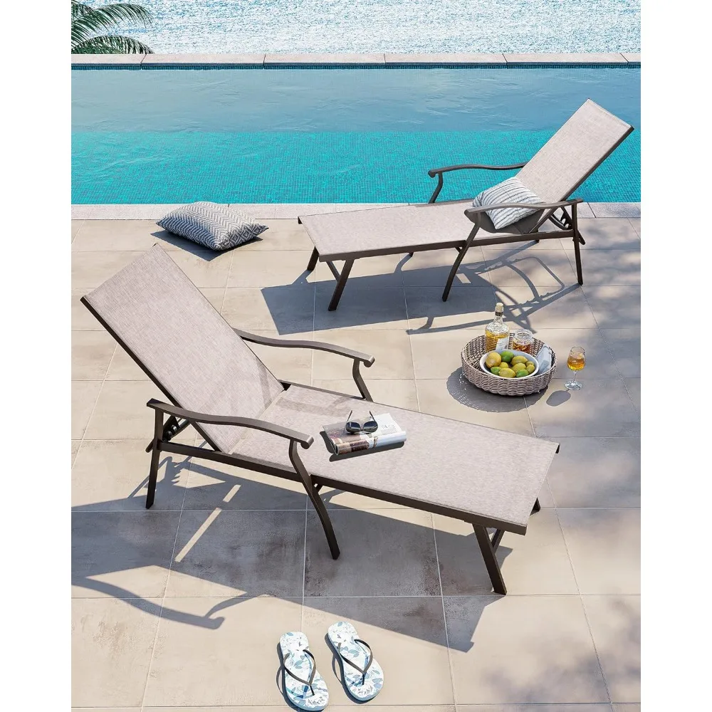 Outdoor Chaise, Aluminum Adjustable Chaise Lounge Chair, All Weather for Patio, Beach, Yard, Pool ,Outdoors Garden Lounger 
Outdoor Chaise, Aluminum Adjustable Chaise Lounge Chair, All Weather for Patio, Beach, Yard, Pool ,Outdoors Garden Lounger
