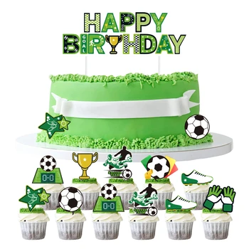 Brinquedos Educativos de Cozinha de Madeira: Um Mundo de Imaginação e Aprendizado para Crianças 14 Football Theme Party Cupcake Topper Happy Birthday Cake Topper Flage For Kids Boy Birthday Party Cake Decors Party Supplies
