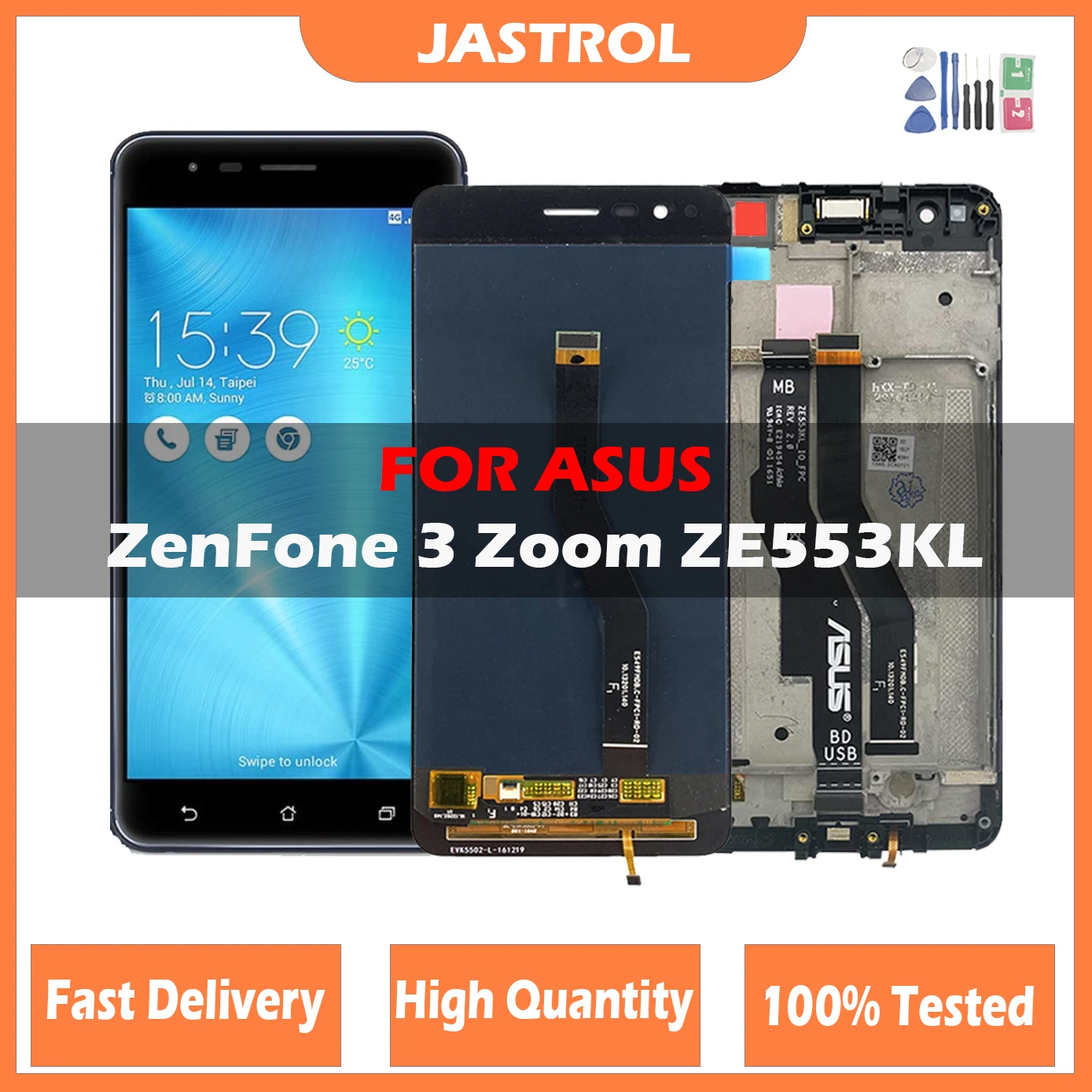 

100% Tested AAA LCD Display for Asus ZenFone 3 Zoom ZE553KL ZE553 Z01HDA LCD Display Touch Screen Digitizer Assembly With Frame