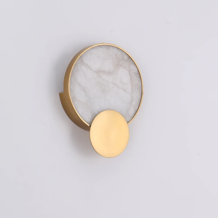 Natural Marble LED Wall Lamp Round Shape Gold Metal Free Collocation Lighting For Living Room Bedroom Aisle Tv Background Sconce Natural Marble LED Wall Lamp Round Shape Gold Metal Free Collocation Lighting For Living Room Bedroom Aisle Tv Background Sconce