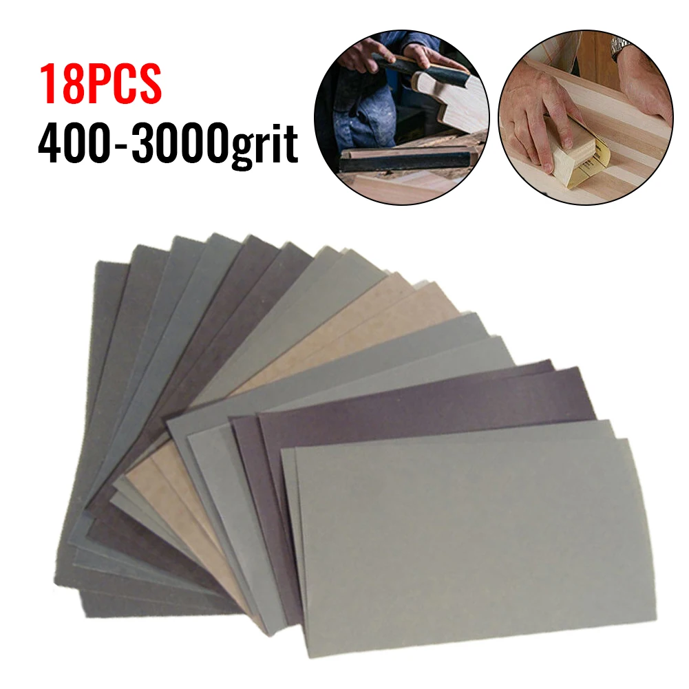 Polishing Wet And Dry Sandpaper 400,600,800,1000,1200,1500,2000,2500,3000 Grit Sandpaper Wet / Dry 18pcs/Set Angle Grinder
Polishing Wet And Dry Sandpaper 400,600,800,1000,1200,1500,2000,2500,3000 Grit Sandpaper Wet / Dry 18pcs/Set Angle Grinder