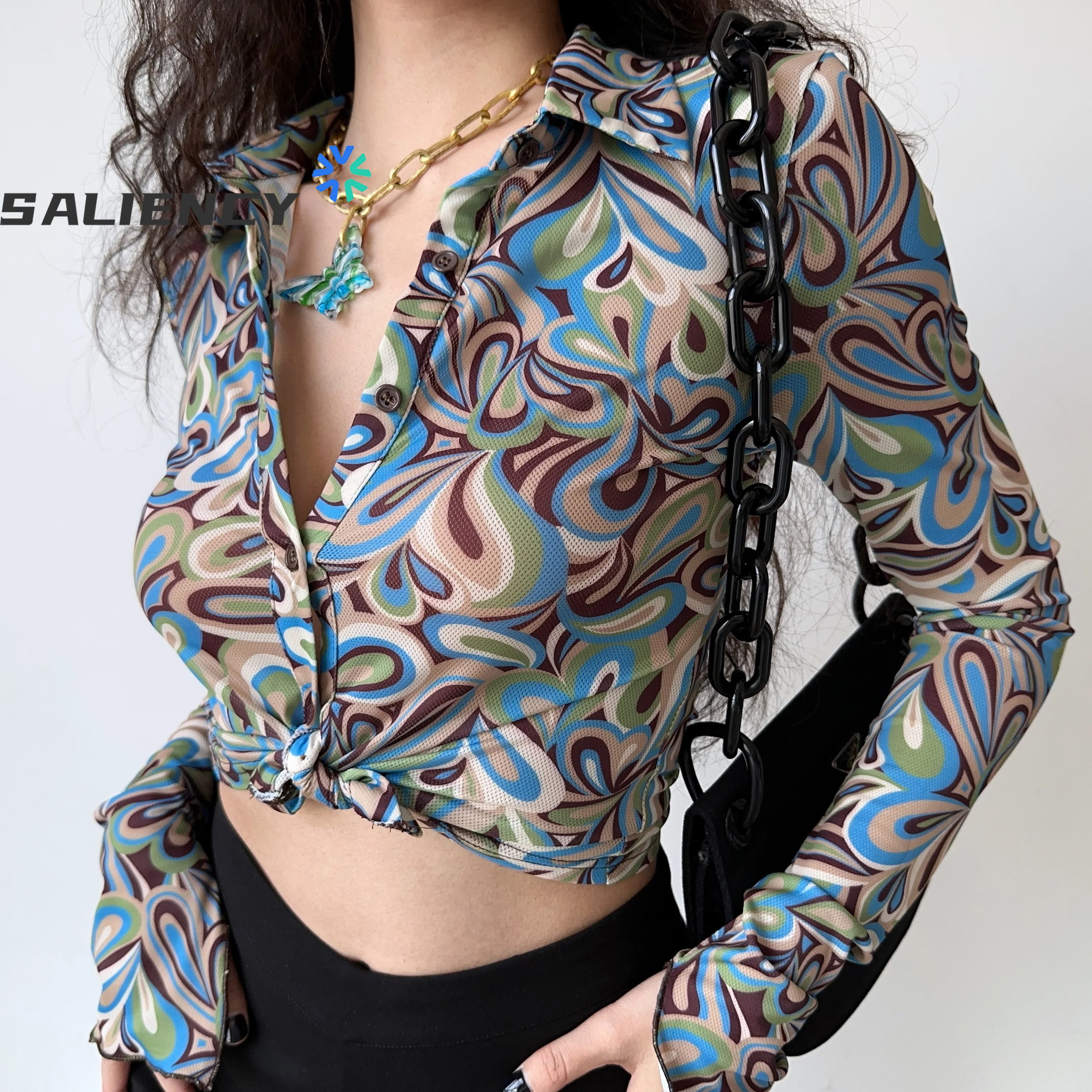 Retro Lapel Long Sleeve Print Summer Shirt Women Slim Sexy Blouse Aesthetic Y2k Clothes
Retro Lapel Long Sleeve Print Summer Shirt Women Slim Sexy Blouse Aesthetic Y2k Clothes