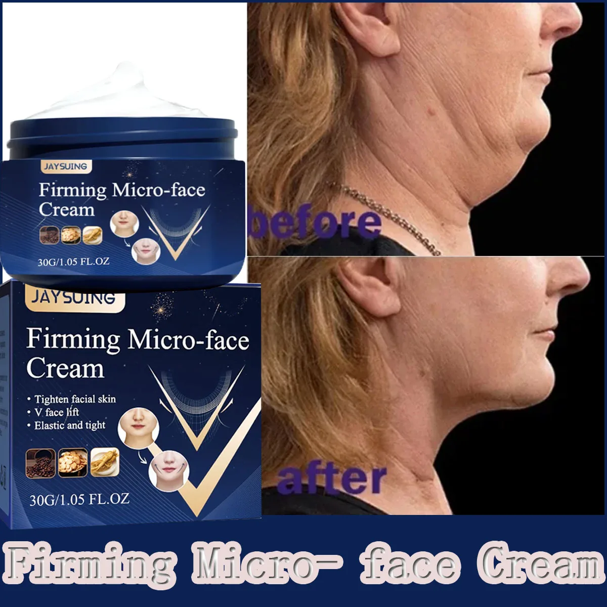 

V-Shape Slimming Cream Firm Face-lift Removal Double Chin Eliminate Masseter Muscle Tighten Two-Mandibular Line Anti-aging Cream