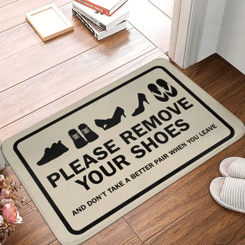 

Custom Please Take Off Your Shoes Doormat Anti-Slip Entrance Bath Kitchen Door Floor Mats Living Room Rug Carpet Footpad