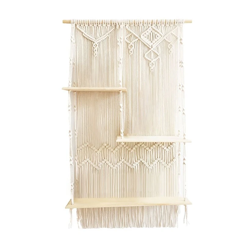 Macrame Wall Hanging Shelf 3 Tier Macrame Plant Hanger Boho Wall Decor, Woven Rope Floating Shelf For Home Decor
Macrame Wall Hanging Shelf 3 Tier Macrame Plant Hanger Boho Wall Decor, Woven Rope Floating Shelf For Home Decor