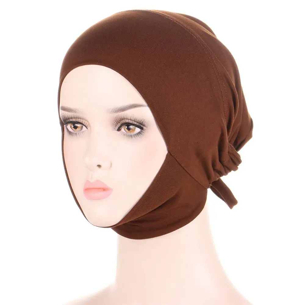 

Short Bonnet Stretch Arab Turban Islamic Cap Female Headscarf Inner Hijab Caps Headwrap