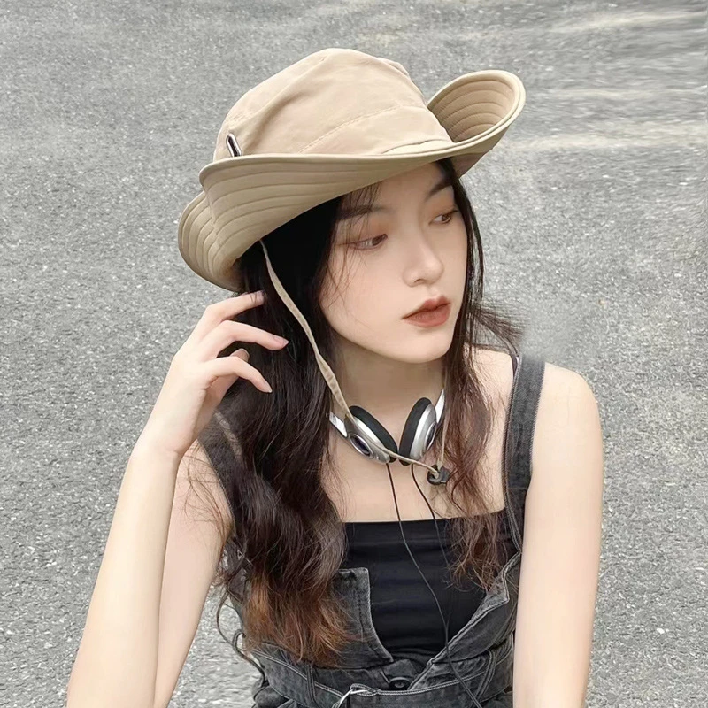 Summer Anti-UV Cowboy Hat Wide Brim Women Men Outdoor Climbing Fishing Hiking Cap Bucket Hat with String Fisherman Hat
Summer Anti-UV Cowboy Hat Wide Brim Women Men Outdoor Climbing Fishing Hiking Cap Bucket Hat with String Fisherman Hat