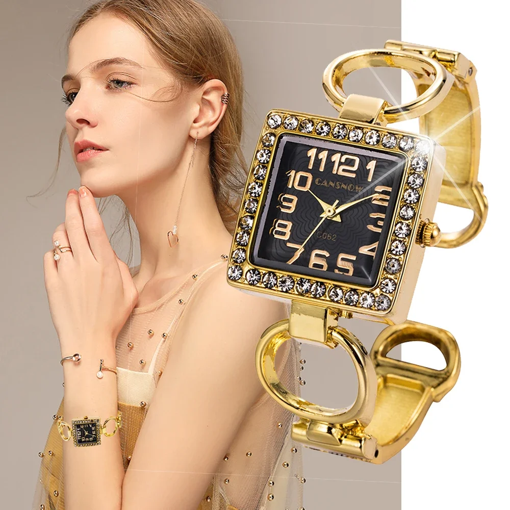 Luxury Watch For Women Square Dial Rhinestone Stainless Steel Band Gold Fashion Wristwatch Casual Clock Gift Zegarek Damski
Luxury Watch For Women Square Dial Rhinestone Stainless Steel Band Gold Fashion Wristwatch Casual Clock Gift Zegarek Damski