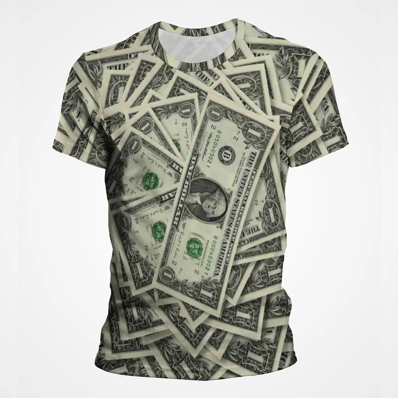 

3D Print USD U.S. Dollar Dollar Bills Money T Shirt For Men Short Sleeve Streetwear Graphic Tee Shirts Men's Hip Hop Tee Tops