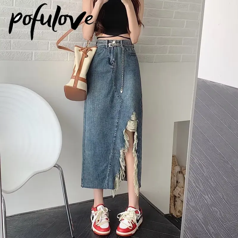 Irregular Split Denim Skirt for Women 2024 Summer High Waist Slim Y2k Skirt Mid-Length Vintage A-line Harajuku Package Hip Skirt
Irregular Split Denim Skirt for Women 2024 Summer High Waist Slim Y2k Skirt Mid-Length Vintage A-line Harajuku Package Hip Skirt