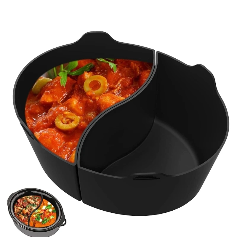 

Slow Cooker Divider Liner Convenient Stew Pot Silicone Liners Easy to Clean Silicone Material Slow Cooker Divider Liner