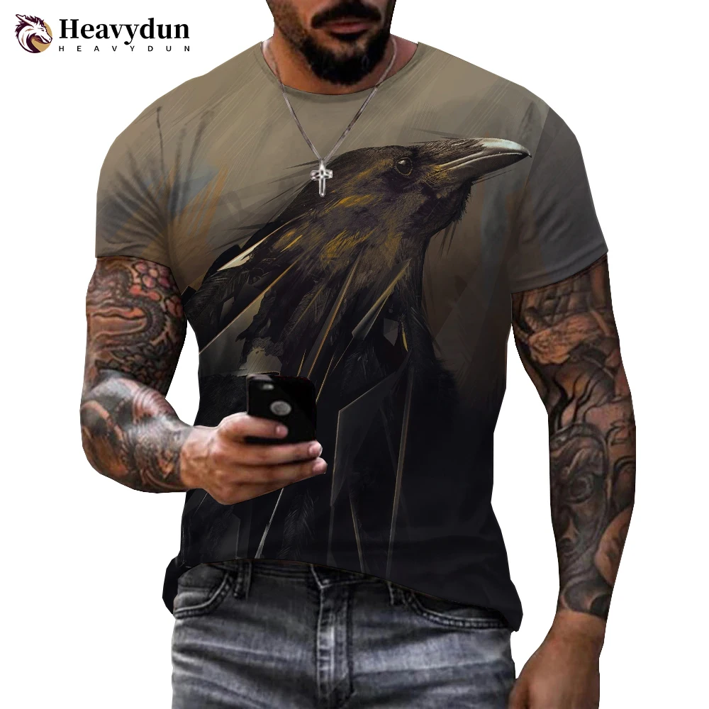 

New Crow Raven Bird 3D Printed T-shirt Harajuku Streetwear Tops Men Women Summer Fashion Casual Short Sleeve Cool T Shirt