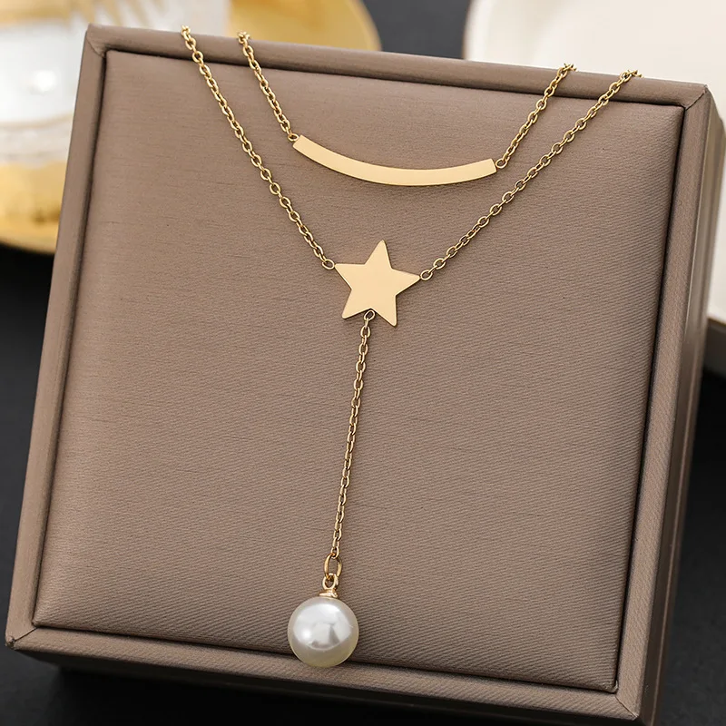 New fashion double-layer niche design collarbone chain star fringe pearl pendant net red trend accessories
New fashion double-layer niche design collarbone chain star fringe pearl pendant net red trend accessories