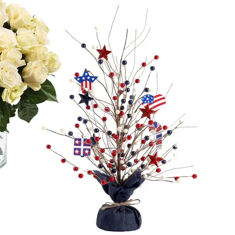 Independence Day Berry Tree Patriotic Artificial Tree With Star Wear-resistant Memorial Day Decorations For Home Wedding Table 
Independence Day Berry Tree Patriotic Artificial Tree With Star Wear-resistant Memorial Day Decorations For Home Wedding Table