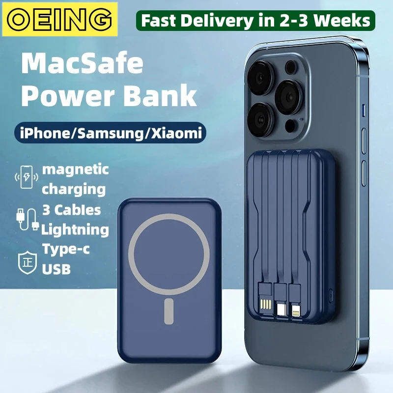 10000mAh New Macsafe Power Bank Magnetic Wireless Powerbank Charger For iPhone 15 14 13 12 Phone External Auxiliary Battery Pack
10000mAh New Macsafe Power Bank Magnetic Wireless Powerbank Charger For iPhone 15 14 13 12 Phone External Auxiliary Battery Pack
