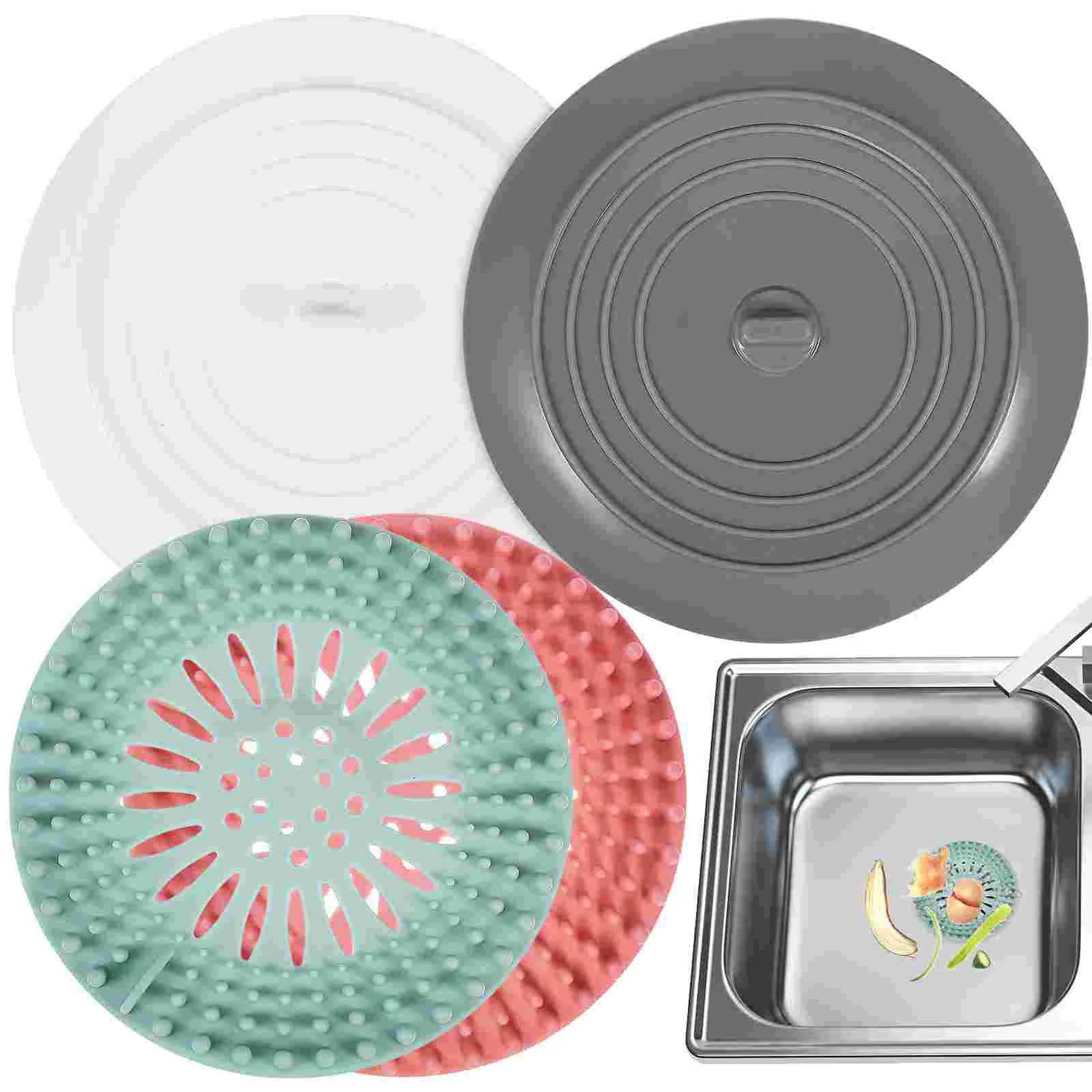 4pcs Sink Strainers Stoppers Kit Bath Tub Stoppers Hair Catchers Flat Sink Drain Plugs
4pcs Sink Strainers Stoppers Kit Bath Tub Stoppers Hair Catchers Flat Sink Drain Plugs