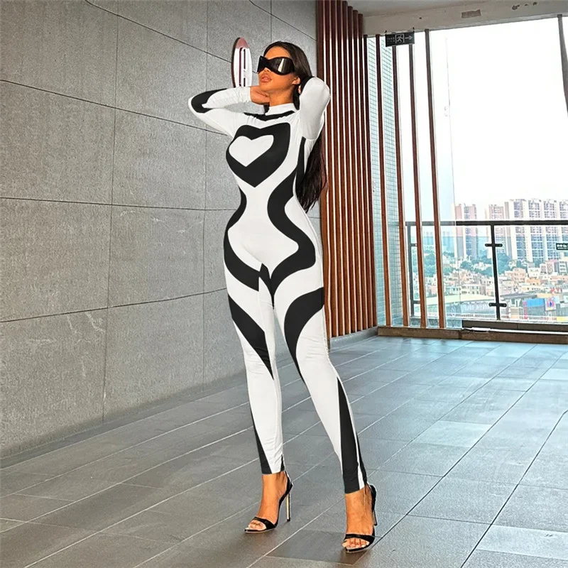 Love Heart Print Women Skinny Jumpsuit Women Turtleneck Long Sleeve Zipper Hipster Slim Casual Fitness Streetwear Overalls
Love Heart Print Women Skinny Jumpsuit Women Turtleneck Long Sleeve Zipper Hipster Slim Casual Fitness Streetwear Overalls