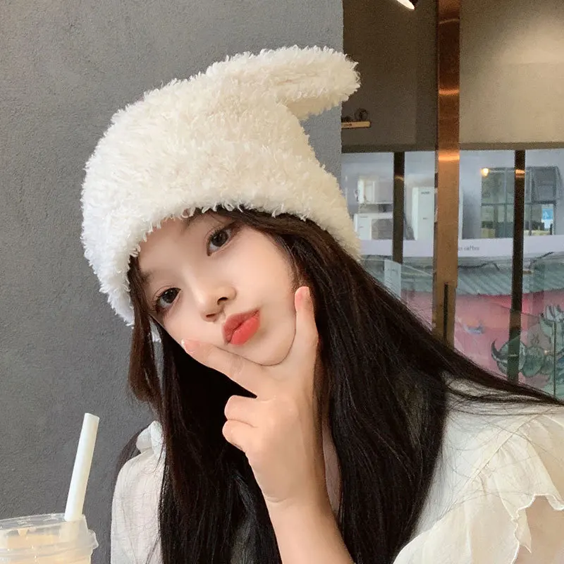 K276 Ruffian Young With The Same Rabbit Ear Wool Hat Female Lamb Plush Autumn and Winter Ins Confinement Hat To Keep Warm
K276 Ruffian Young With The Same Rabbit Ear Wool Hat Female Lamb Plush Autumn and Winter Ins Confinement Hat To Keep Warm