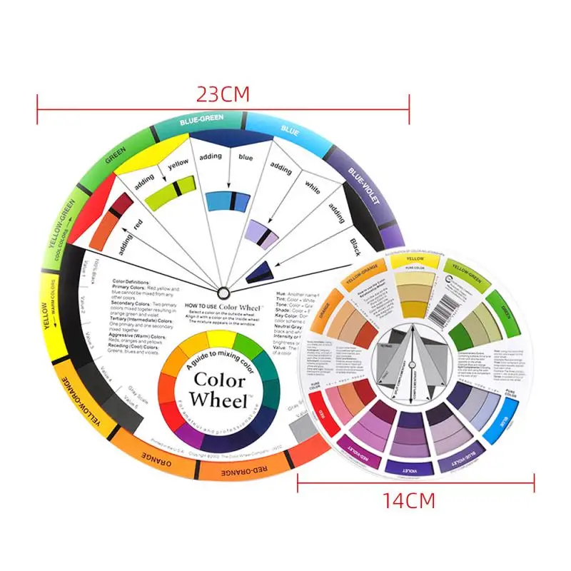 

Профессиональная бумажная карточка, дизайн, колесо для смешивания цветов, чернильная схема, руководство, Круглый центральный круг, вращающийся пигмент для татуировок и ногтей