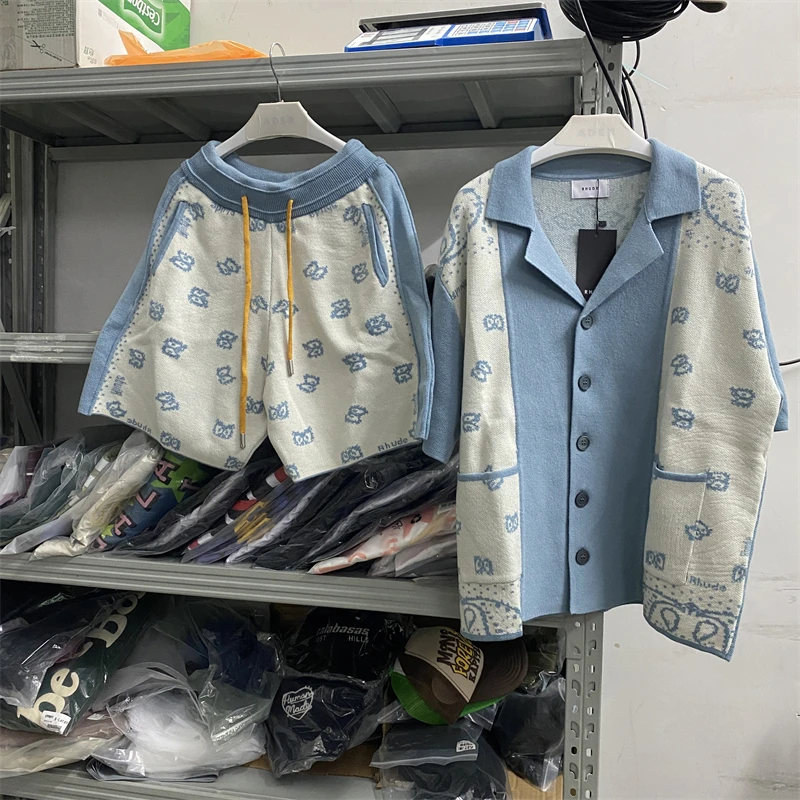 New Short Sleeve Rhude Jacquard Sweater Men Women Cardigan Patchwork Sweatshirts gym
New Short Sleeve Rhude Jacquard Sweater Men Women Cardigan Patchwork Sweatshirts gym