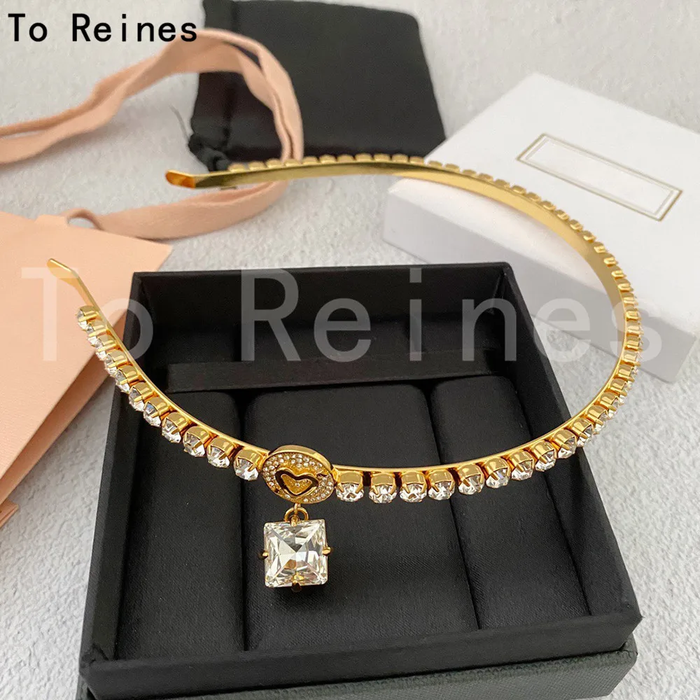 To Reines Fashion Brand Designer Gold Large Crystal Hair Hoop Luxury Jewelry Vintage Headbands Women High Quality Accessories
To Reines Fashion Brand Designer Gold Large Crystal Hair Hoop Luxury Jewelry Vintage Headbands Women High Quality Accessories
