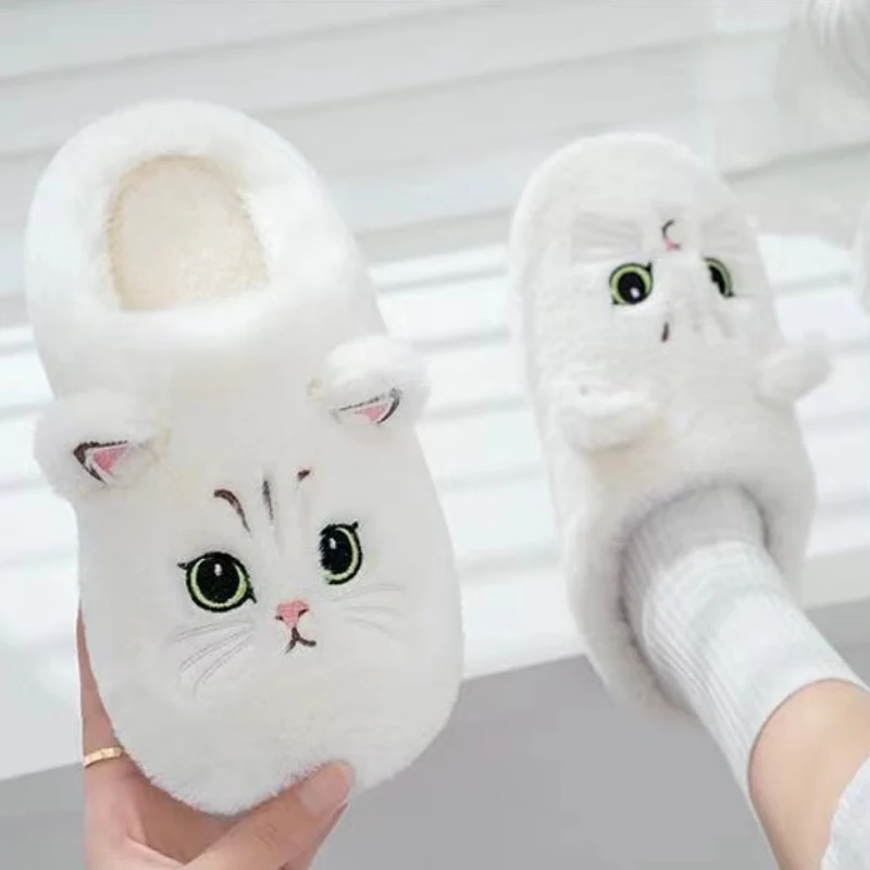 Cute Cartoon Cat Fluffy Home Thick Platform Soft Warm Slippers Women Men Winter Plush Slides Indoor Lovely Cotton Shoes
Cute Cartoon Cat Fluffy Home Thick Platform Soft Warm Slippers Women Men Winter Plush Slides Indoor Lovely Cotton Shoes