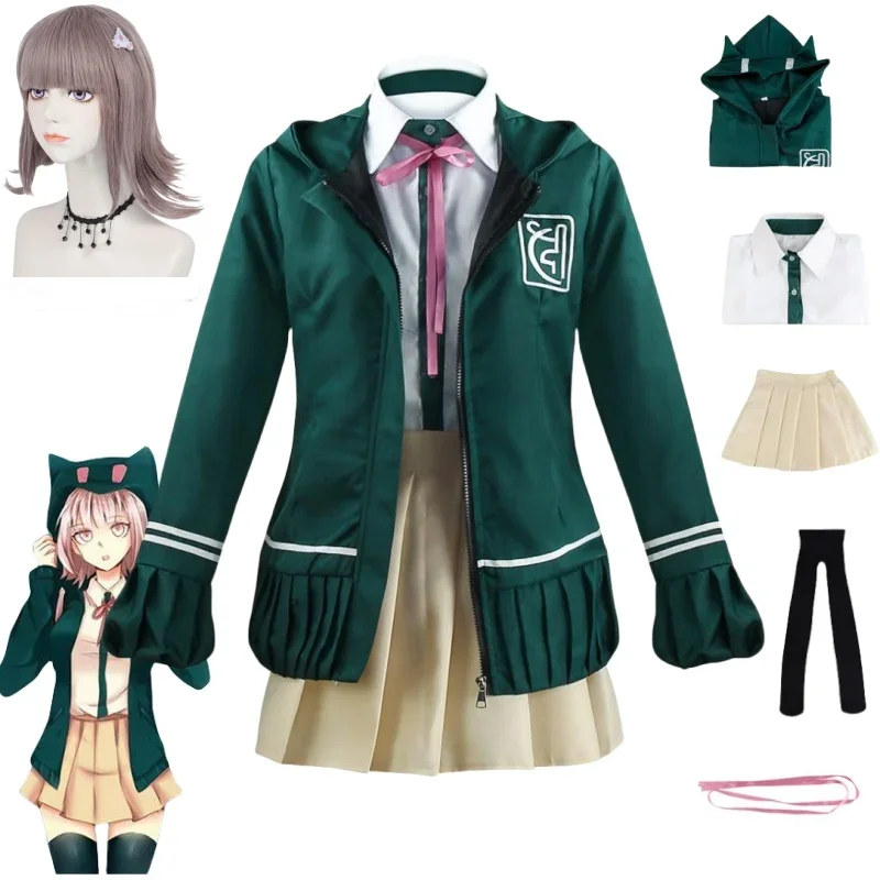 Костюм для школьников из аниме Super DanganRonpa Nanami Косплей ChiaKi, униформа для школьников, Женский матросский костюм, парик, костюм на Хэллоуин
Костюм для школьников из аниме Super DanganRonpa Nanami Косплей ChiaKi, униформа для школьников, Женский матросский костюм, парик, костюм на Хэллоуин