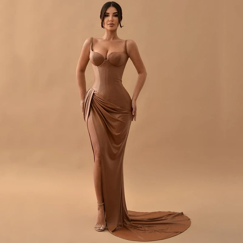 Formal Mermaid Prom Dresses Sweetheart Pleated Satin Evening Dresses Side Slit Spaghetti strap Cocktail Party Gowns Custom Size
Formal Mermaid Prom Dresses Sweetheart Pleated Satin Evening Dresses Side Slit Spaghetti strap Cocktail Party Gowns Custom Size